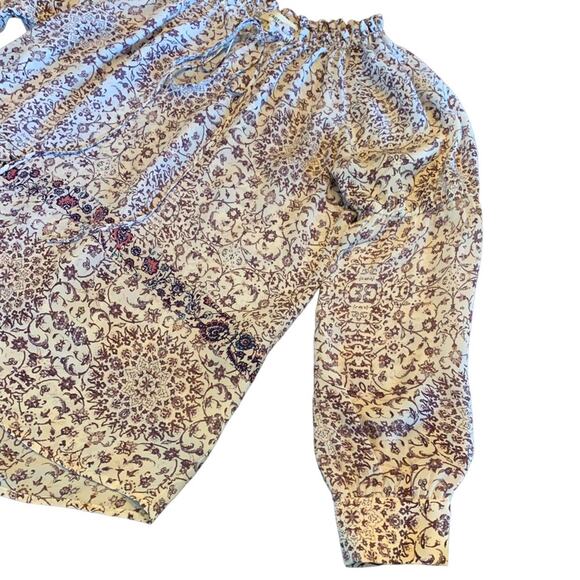 L’agence Womens Crawford Billow Sleeve blouse purple white floral extra small - Picture 6 of 11